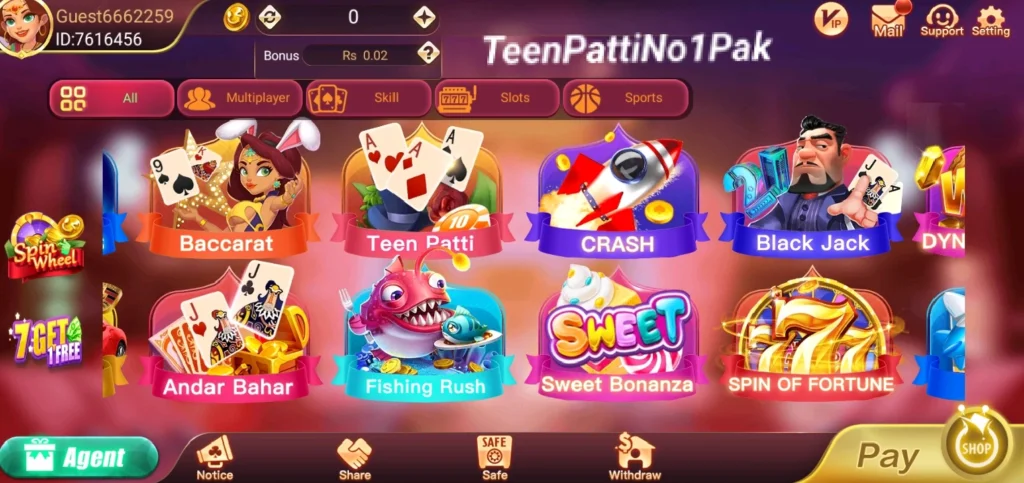 Games Available in 3 Patti No1 App