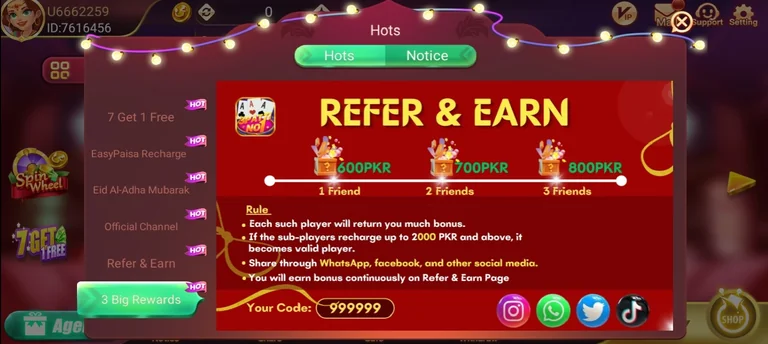 Teen Patti No1 Referral Program
